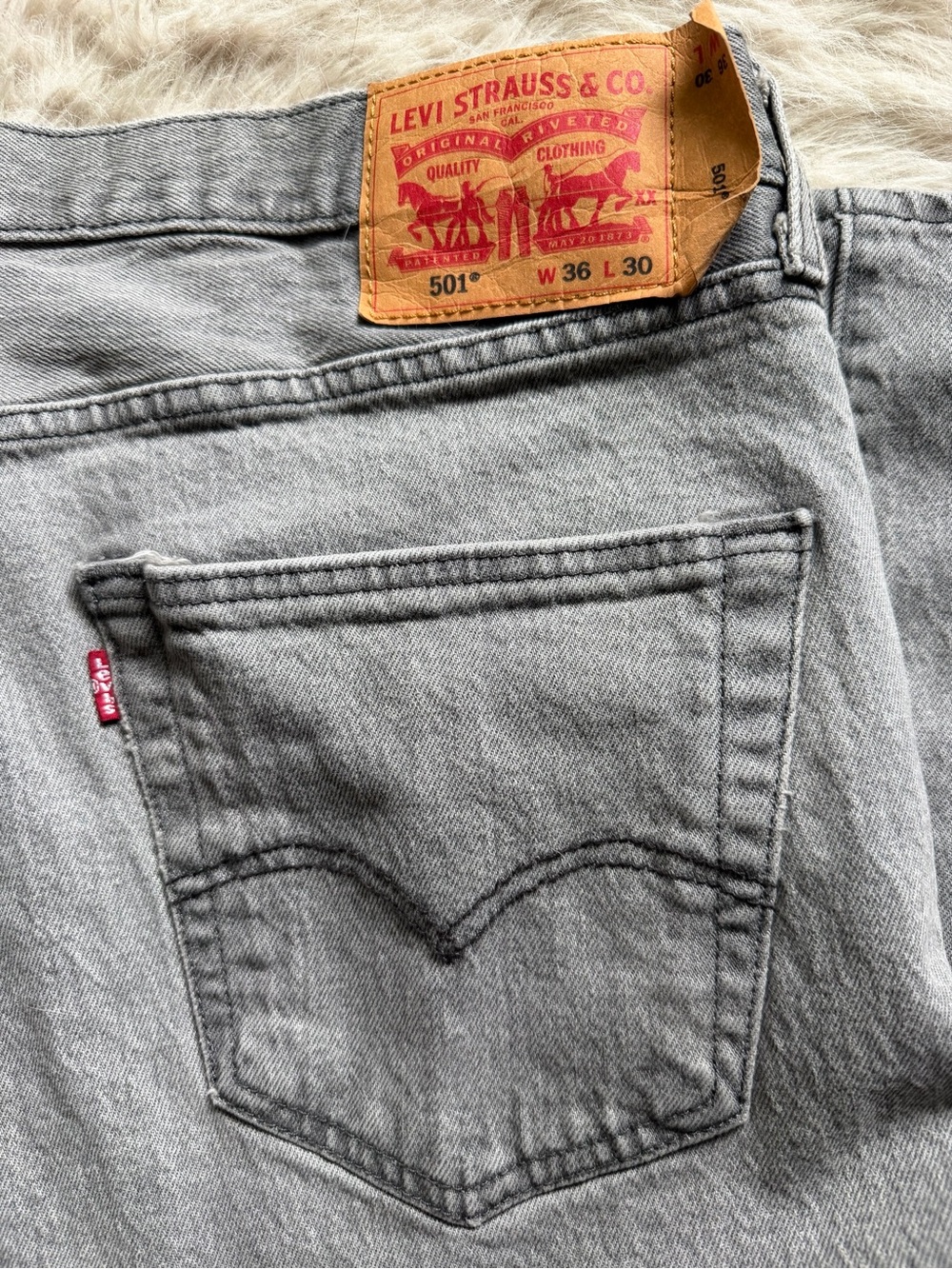 Levi's 501 Original Fit Men's Jeans DiRienzo" grey vintage fade wash Size 36x30